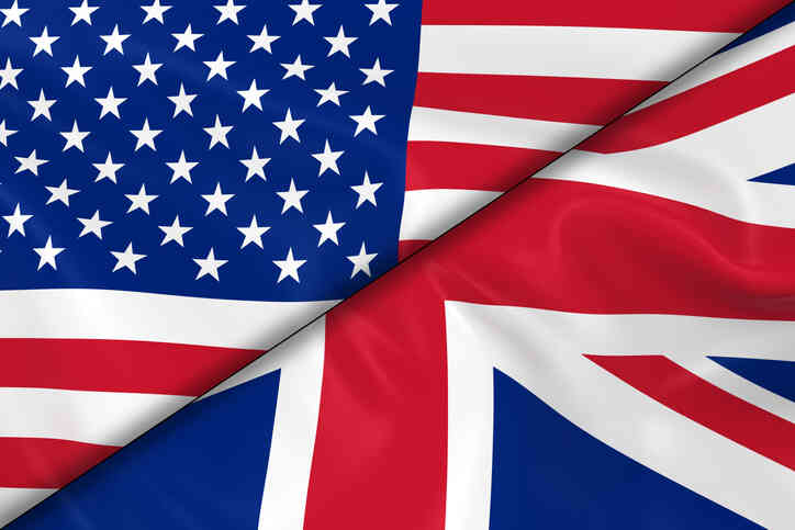 brytyjska i amerykańska flaga